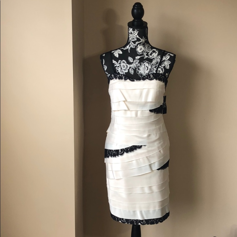 NWT. Ivory and Black Party Dress.